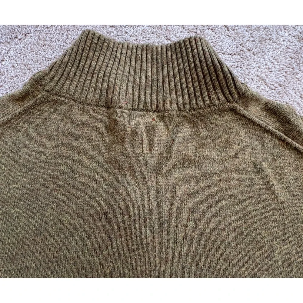 Sundance Cotton‎ Blend Quarter Zip Sweater Men's XXL Olive Green Wool Blend EUC